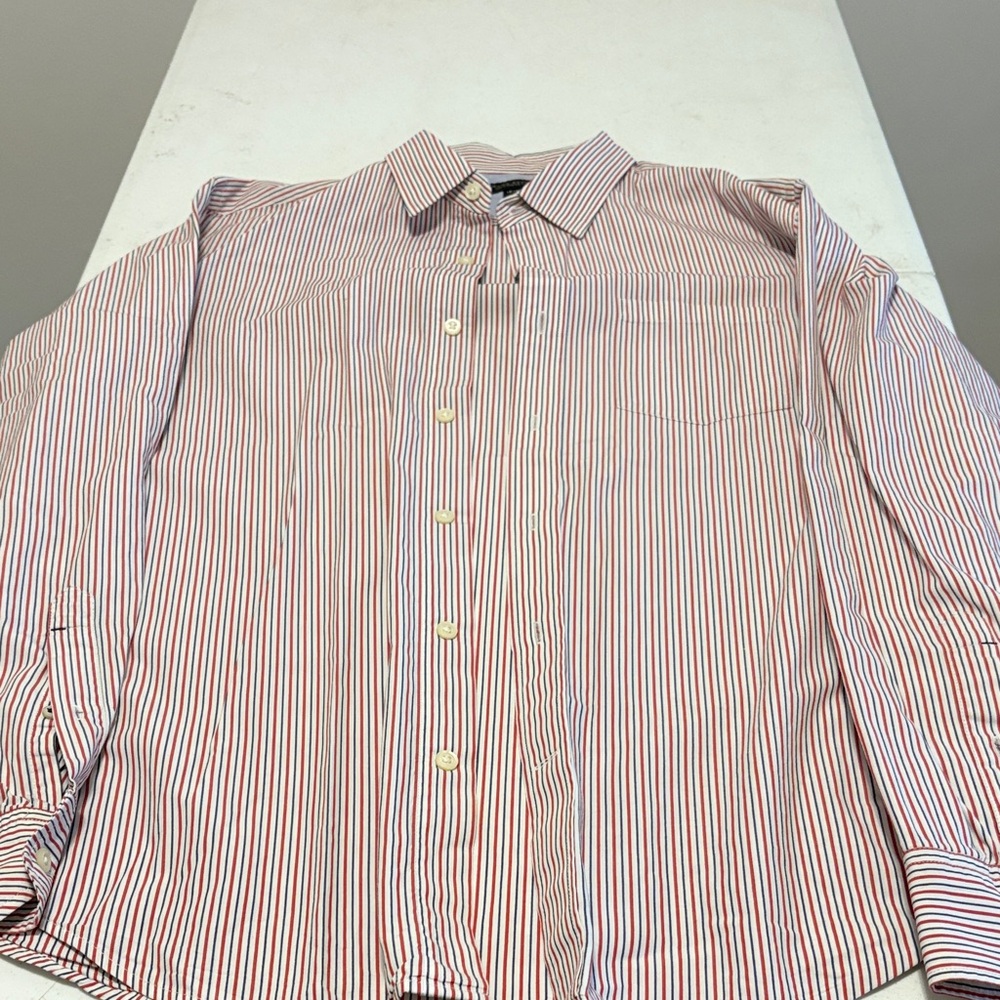 Banana Republic Red and White Striped Casual Shirt
